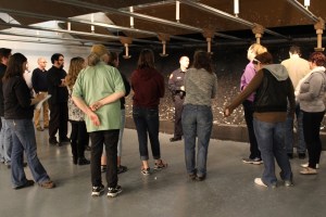 Lt. Nedegaard touring range.