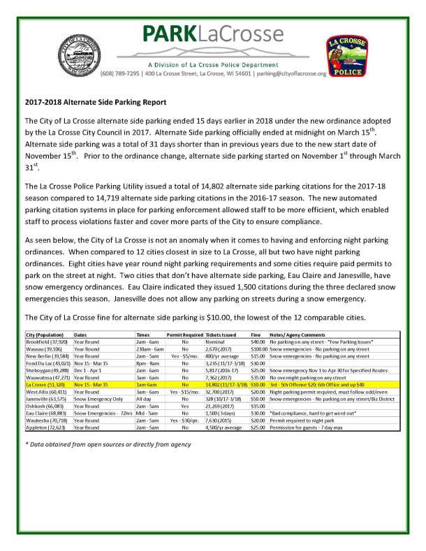 2017-18 Night Parking Report